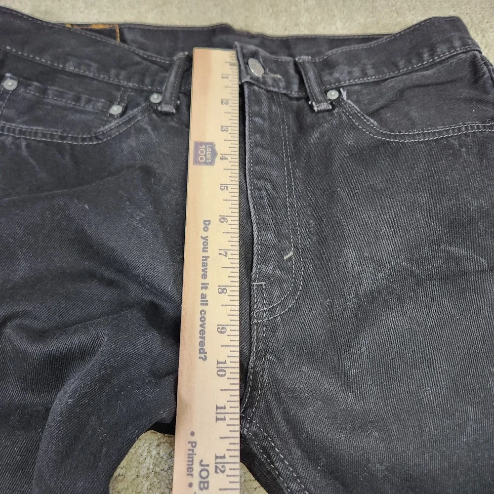 Levis 505 Jeans Men 34x30 *READ Black Denim Stretch Straight Leg Grunge‎ Biker